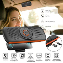 Load image into Gallery viewer, Car Kit Handsfree Speakerphone Multipoint Sun Visor Speaker for Phone Smartphones Car Charger Hands Free Bluetooth-compatible Siri &amp; Google Assistant
