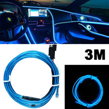 Load image into Gallery viewer, 3M/5M Car EL Wire LED Strip Atmosphere Light Blue for DIY Flexible AUTO Interior Lamp Party Decoration Lights Neon Strips USB
