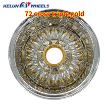 Load image into Gallery viewer, 2024 Newest  14&quot;x7&quot; Inch / 13&quot;x7 Inch 72 Cross Spoke / 72 Straight Spoke Triple Gold Steel  Wired Wheel Multi-Spoke Rim
