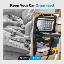 Load image into Gallery viewer, 2X Car Seat Back Organizer Auto Back Seat Storage Bag with Foldable Table Tray Tablet Holder Tissue Box Car Accessories
