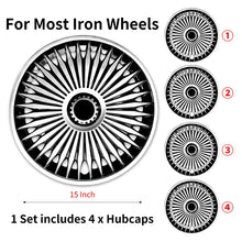 Load image into Gallery viewer, 4 Hubcaps For Steel Rim,15&quot; Inch Wheel Cover Replacement Wheel Cap Automobile Full Rim Cover Accessories for Most Car Iron Wheel Cover
