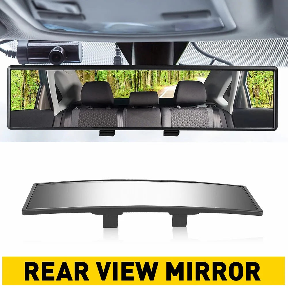 240MM Wide Convex Interior Clip On Rear View Clear Mirror Universal Anti Glare Anti-fog Panoramic Rear View Mirror Curved Mirror