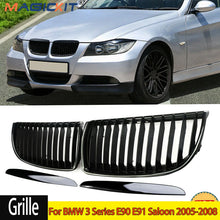 Load image into Gallery viewer, Gloss Black Radiator Grilles For 2005-2008 BMW 3 Series E90 E91 Saloon Front Kidney Grill Auto Car Accessories
