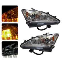 Load image into Gallery viewer, 2pcs Left+Right Halogen Headlights For 2006-2013 Lexus IS250 IS350 LED Strip Projector DRL Projector Chrome Headlights
