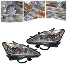 Load image into Gallery viewer, 2pcs Left+Right Halogen Headlights For 2006-2013 Lexus IS250 IS350 LED Strip Projector DRL Projector Chrome Headlights
