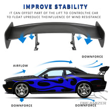 Load image into Gallery viewer, Universal Adjustable GT Style Rear Spoiler Wing Tail Air Dam For Trunk Lid Sedan Body Kit Decoration Racing Car Tuning Accessories Gloss Black / Matte Black Paintable
