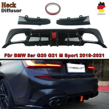 Load image into Gallery viewer, 3pcs Gloss Black Rear Bumper Cover Lower Spoiler Diffuser For 2019-2021 BMW 3 Series G20 G21 M Sport Splitter
