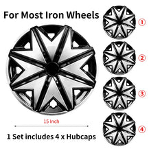 Load image into Gallery viewer, 4 Hubcaps For Steel Rim,15&quot; Inch Wheel Cover Replacement Wheel Cap Automobile Full Rim Cover Accessories for Most Car Iron Wheel Cover
