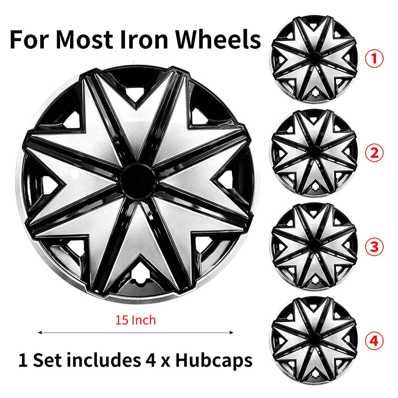 4 Hubcaps For Steel Rim,15