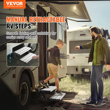 Load image into Gallery viewer, RV Steps 2-Step Manual Retractable RV Stairs Foldable 440 LBS Load Capacity Aluminum Alloy Steps Thickened Steel Plate
