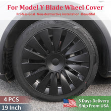 Load image into Gallery viewer, 4PCS 5 Designs For TESLA Model Y Vehicle Full Coverage Blade Wheel Cover Cap 19 Inches Hubcaps
