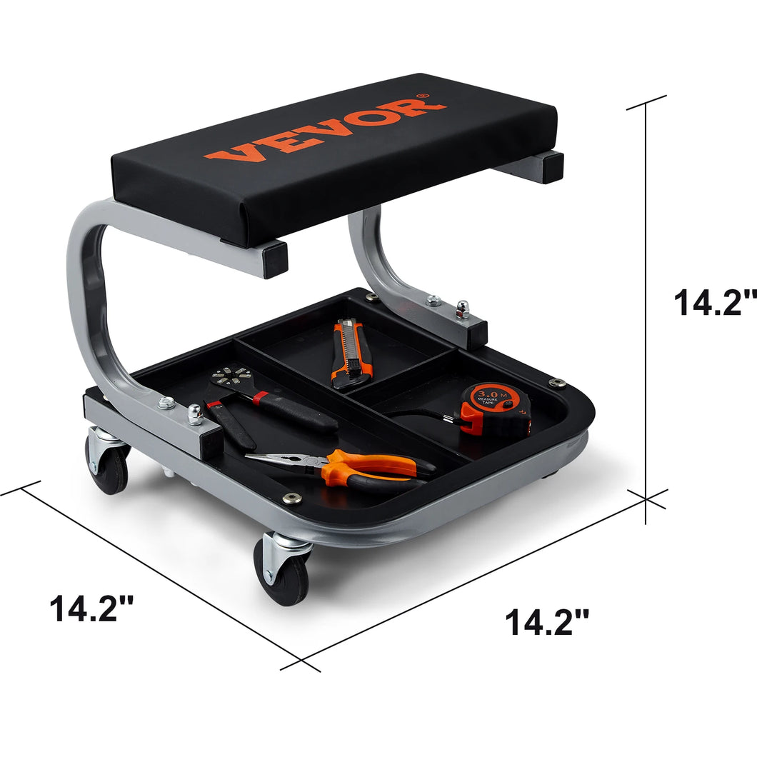 VEVOR Mechanic Stool 250 LBS Rolling Pneumatic Creeper Garage/Shop Seat Padded Rolling Workshop Stool for Garage Auto Repair