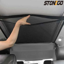 Load image into Gallery viewer, 70x50cm Car Ceiling Storage Net, Breathable Double Zipper Roof Cargo Organizer Bag for Car/Van/SUV Interior Accessories
