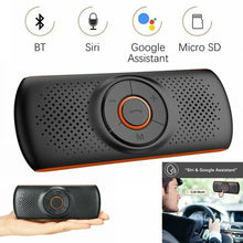 Load image into Gallery viewer, Car Kit Handsfree Speakerphone Multipoint Sun Visor Speaker for Phone Smartphones Car Charger Hands Free Bluetooth-compatible Siri &amp; Google Assistant
