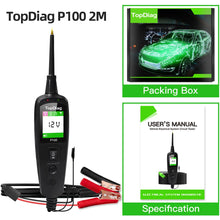 Load image into Gallery viewer, Topdiag P100 Automotive Circuit Tester Power Probe Kit Electrical System Voltage Battery Test AC DC 12V 24V Car Diagnostic Tool
