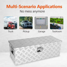 Load image into Gallery viewer, 30&quot; Inch Heavy Duty Silver Aluminum 5 Bar Tread Tool Long Box Truck Pickup Trailer Toolbox Underbody Storage+Lock+Keys Waterproof
