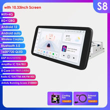 Load image into Gallery viewer, Car Universal 10.33 Inch Rotatable Screen 4G 1 Din Android 12 Carplay Voice Control Multimedia Player
