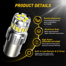 Load image into Gallery viewer, 2pcs AUXITO P21W BA15S LED Bulb Canbus 1156 BAY15D 1157 P21/5W LED Car Lights 6500K White Super Bright Brake Lights Reverse Lamp DRL
