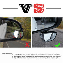 Load image into Gallery viewer, Universal Car / Truck Blind Spot Side Mirror Wide Angle 360° Adjustable Clear Rear View Dual Purpose Driving For Most Makes and Models
