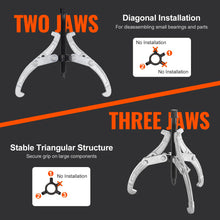 Load image into Gallery viewer, 4pcs Gear Puller Set 3&quot; 4&quot; 6&quot; 8&quot; Puller Kit 3 Jaw Gear Bearing Flywheel Pulley Removal Tool 2 or 3 Reversible Jaws Wheel Puller
