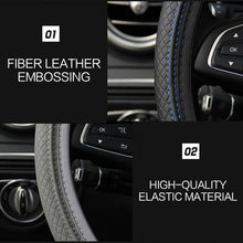 Load image into Gallery viewer, Breathable PU Leather Anti-Slip Universal Car Steering Wheel Cover 37/38cm Wheel
