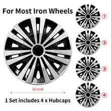 Load image into Gallery viewer, 4 Hubcaps For Steel Rim,15&quot; Inch Wheel Cover Replacement Wheel Cap Automobile Full Rim Cover Accessories for Most Car Iron Wheel Cover
