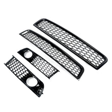 Load image into Gallery viewer, Honeycomb Racing Grilles For 2002-2005 Audi A4 B6 Sedan Front Upper Lower Grille Fog Lamp Grill
