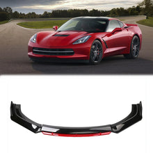 Load image into Gallery viewer, 4pcs Carbon Fiber Style / Black / Red Front Bumper lower Spoiler Splitter Diffuser For Chevy Corvette C7
