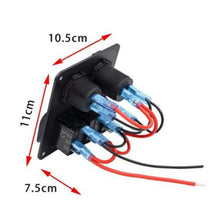 Load image into Gallery viewer, 12v / 24v 3 Gang Switch Panel 5 PIN ON-OFF Switch Double USB Car Charger Voltmeter Rocker Panel Switch  For Car Boat Truck
