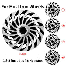 Load image into Gallery viewer, 4 Hubcaps For Steel Rim,15&quot; Inch Wheel Cover Replacement Wheel Cap Automobile Full Rim Cover Accessories for Most Car Iron Wheel Cover
