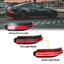 Load image into Gallery viewer, 2pcs Clear/Smoked Full LED Turn Signal Light Tail Light Brake Lamps For 2003-2009 Nissan 350Z Lower Bumper Tail Lamps Backup Reverse Light
