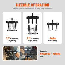 Load image into Gallery viewer, VEVOR Bearing Puller Kit 14-Piece 5 Ton Bearing Separator Pinion Wheel Bearing Removal Kit with 2&quot; and 3&quot; Jaws Bearing Separator
