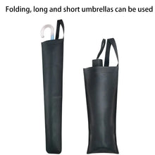 Load image into Gallery viewer, Universal Car Black Umbrella Storage Bag, Synthetic Leather Waterproof Car Seat Back Organizer, Space-Saving Automotive Accessory.
