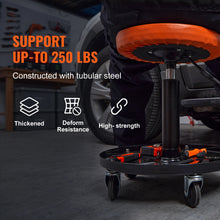 Load image into Gallery viewer, VEVOR Mechanic Stool 250 LBS Rolling Pneumatic Creeper Garage/Shop Seat Padded Rolling Workshop Stool for Garage Auto Repair
