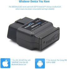 Load image into Gallery viewer, Veepeak OBDCheck BLE OBD2 Bluetooth Scanner Auto OBD II Diagnostic Scan Tool for iOS &amp; Android, BT4.0 Car Check Engine
